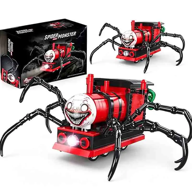 

649PCS Horror Movie Charles Spider Train Model Building Blocks Set DIY Creative Puzzle Toy for Children Birthday Gift