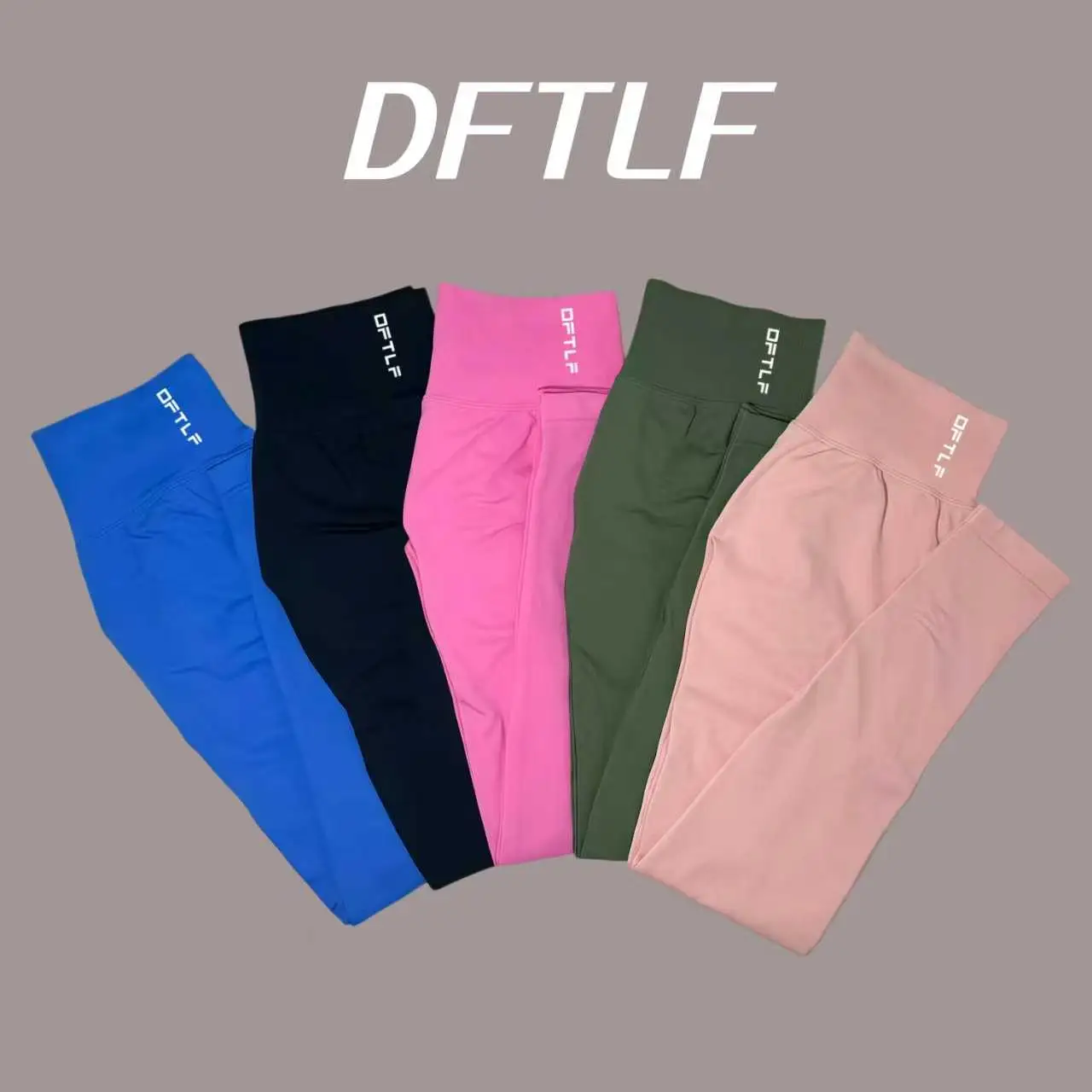 DFTLF Sports Leggings Women Yoga Tights Low Waisted Scrunch Bum Joggers Fitness Biker Pants Workout Running Seamless Leggings
