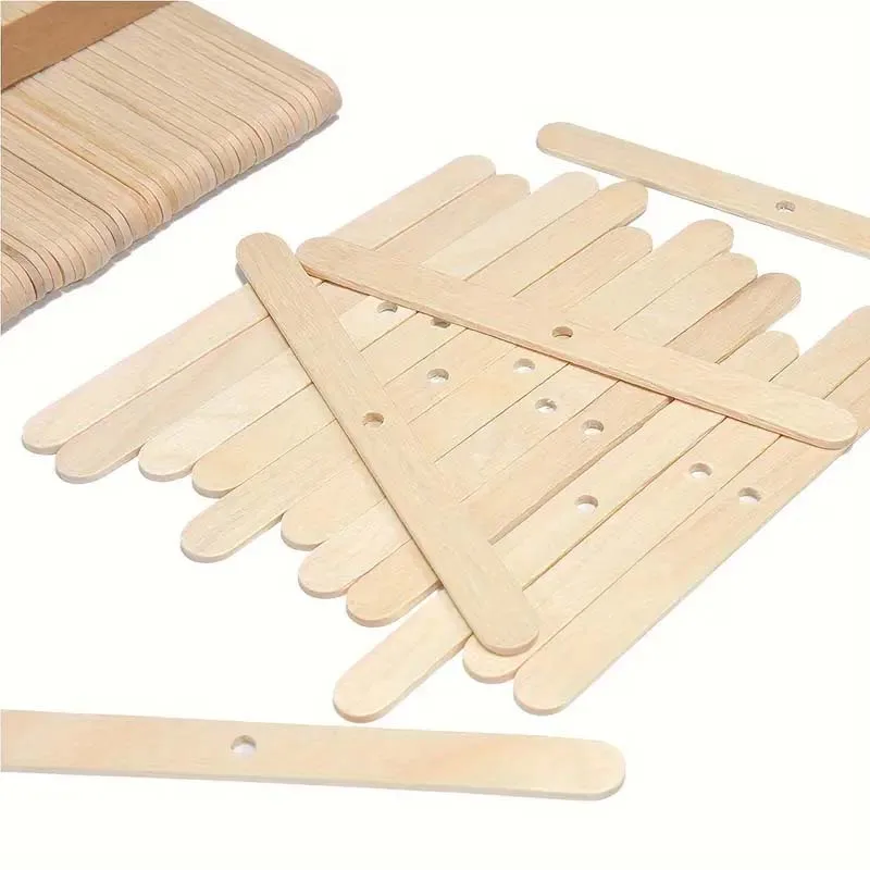 50 قطعة/المجموعة خشبية لكمة شمعة الفتيل المثبت حامل مع ثقب ، عصا ضوء الفتيل تثبيت كليب