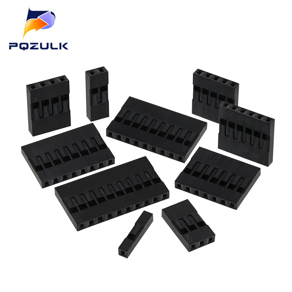 50PCS Dupont Plastic Shell 1Pin 2Pin 3Pin 4Pin 5Pin 6Pin 7Pin 8pin 9pin 10pin 2.54mm Dupont Connector 1P/2P/3P/4P/5P/6P/7P/8P/9P