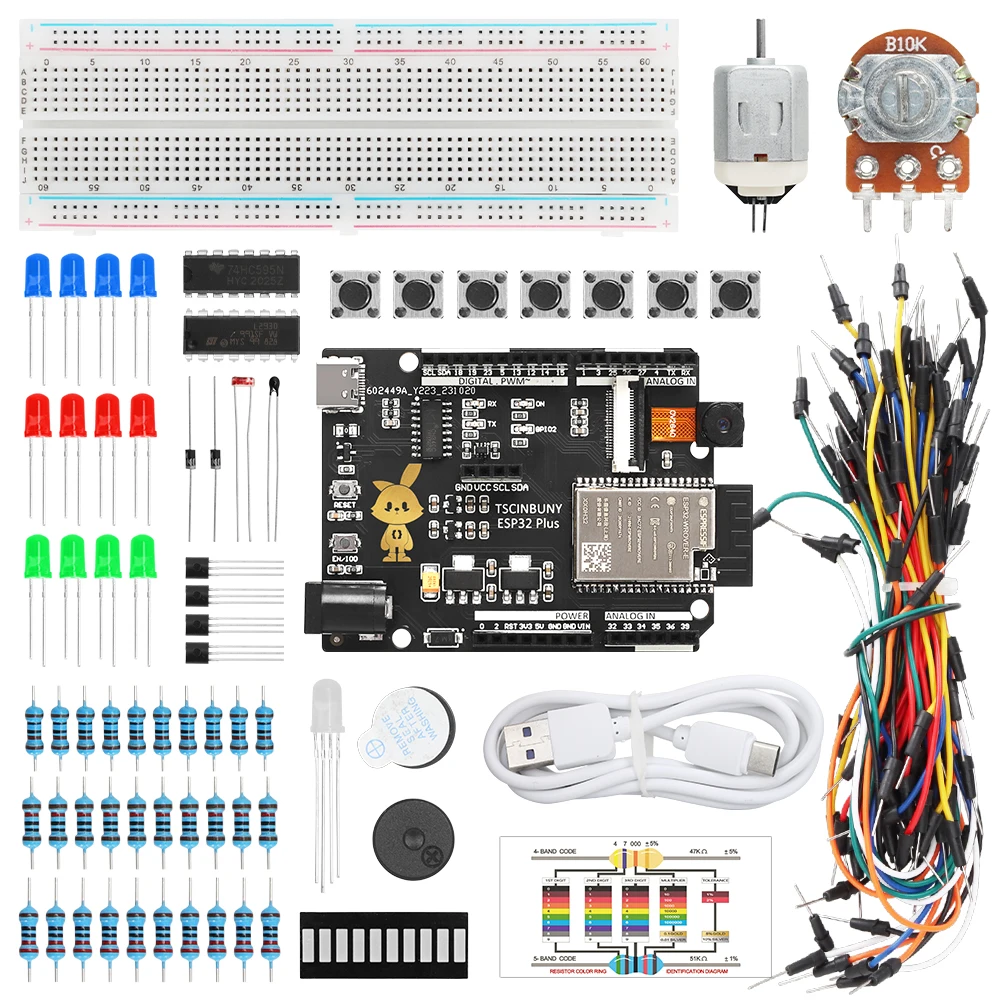 Tscinbuny Automation Kits Complete ESP32 Camera Plus Kit Education & Maker Smart Electronics Kits For Arduino Programmable Set