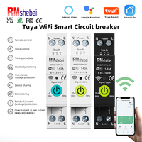 RMshebei smartlife WIFI MCB Smart Electric Meter alexa home assistant Kwh 63A WIFI Voltage protector wifi smart circuit breaker