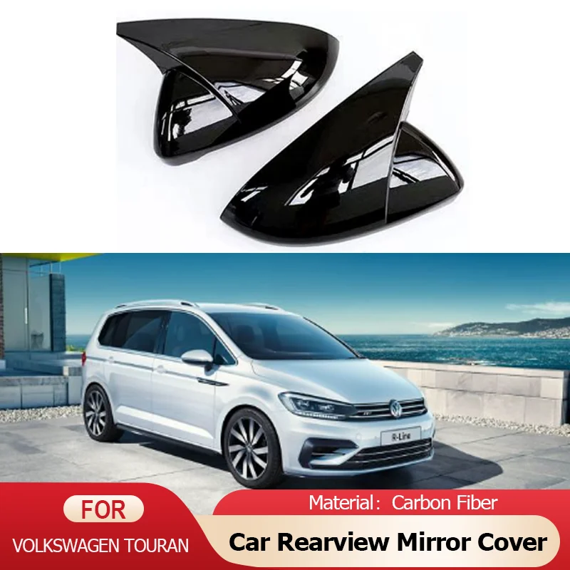 

Carbon Fiber Exterior Side Car Rearview Mirror Cover Trim Accessories for Volkswagen VW Touran 5T MK2 2022 2021 2020 2016~2023