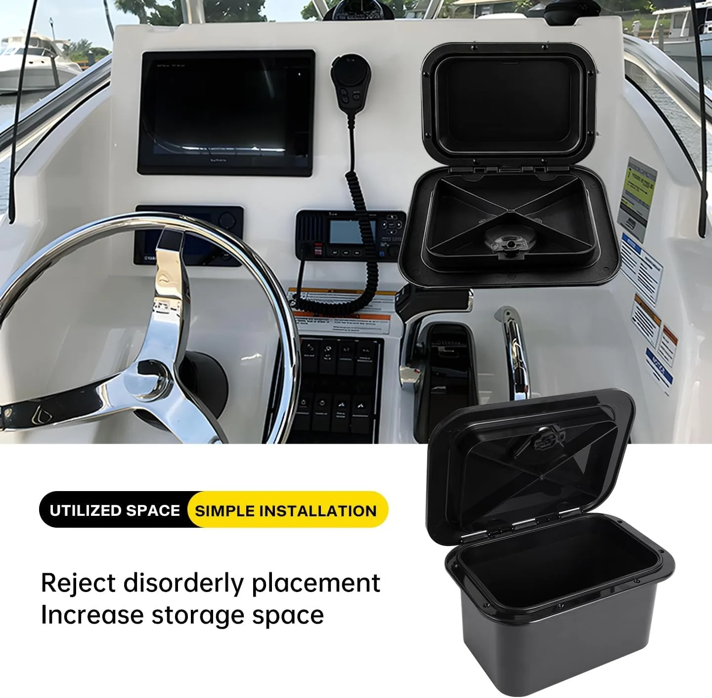Marine Deck Storage Box Portable Organizer Multipurpose Container Boat Hatch 10.63
