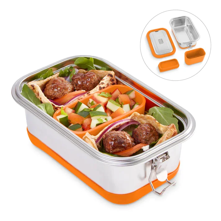 

Authentic Chef Kevin Curry Premium Stainless Steel Leak-Proof Lunch Box, Convenient Portable & Insulated - Orange