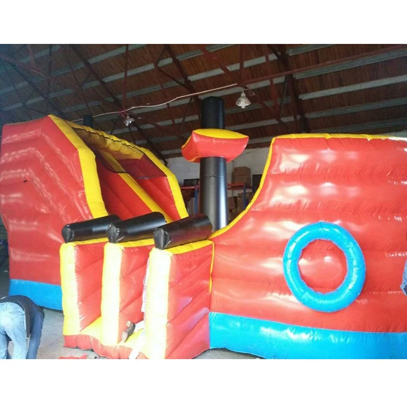 Inflatable ship Obstacle Course Large Inflatable ship slide Inflatable Fun City For Kids And Adults