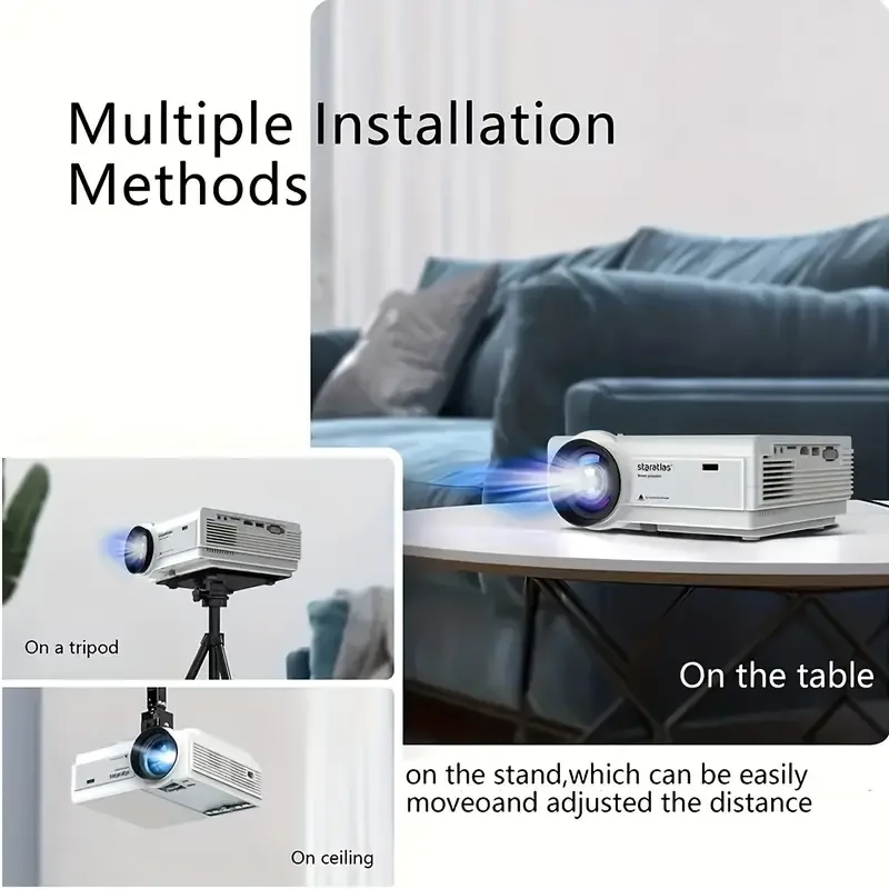 L36P 4k HD Mini projector Home Theater Outdoor Movie projector 1920*1080P BT5.0 WiFi 6 Video Phone projector Outdoor