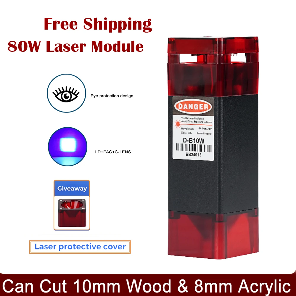 Two Trees 80W Laser Head For Engraving Machine Laser Cutter Wood Acrylic Cutting Metal Engraving Laser Module 450nm Blue Laser