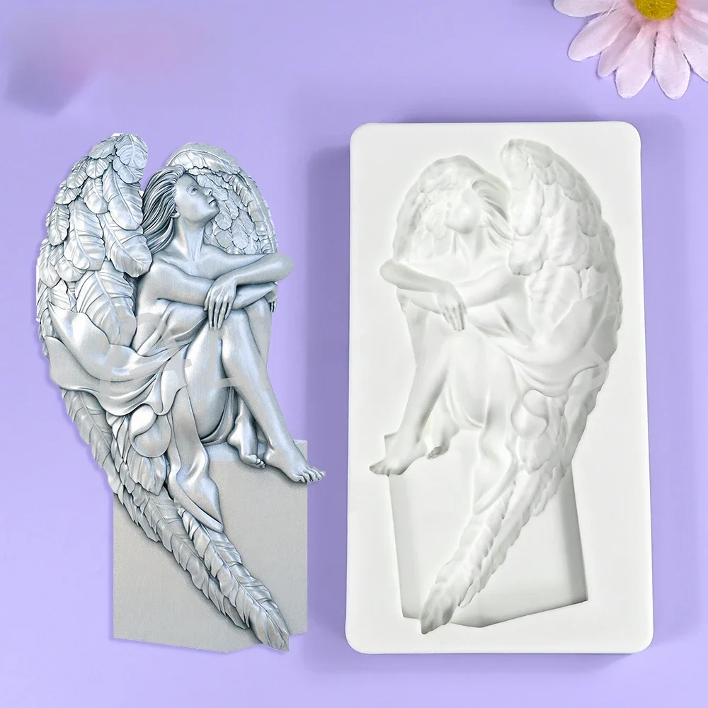 Anioł Silikonowa Forma Czekoladowa Fondant Forma do Ciasta DIY Żywica Glina Model Narzędzia do Dekoracji Domu Akcesoria Kuchenne Akcesoria do Pieczenia — zdjęcie 2