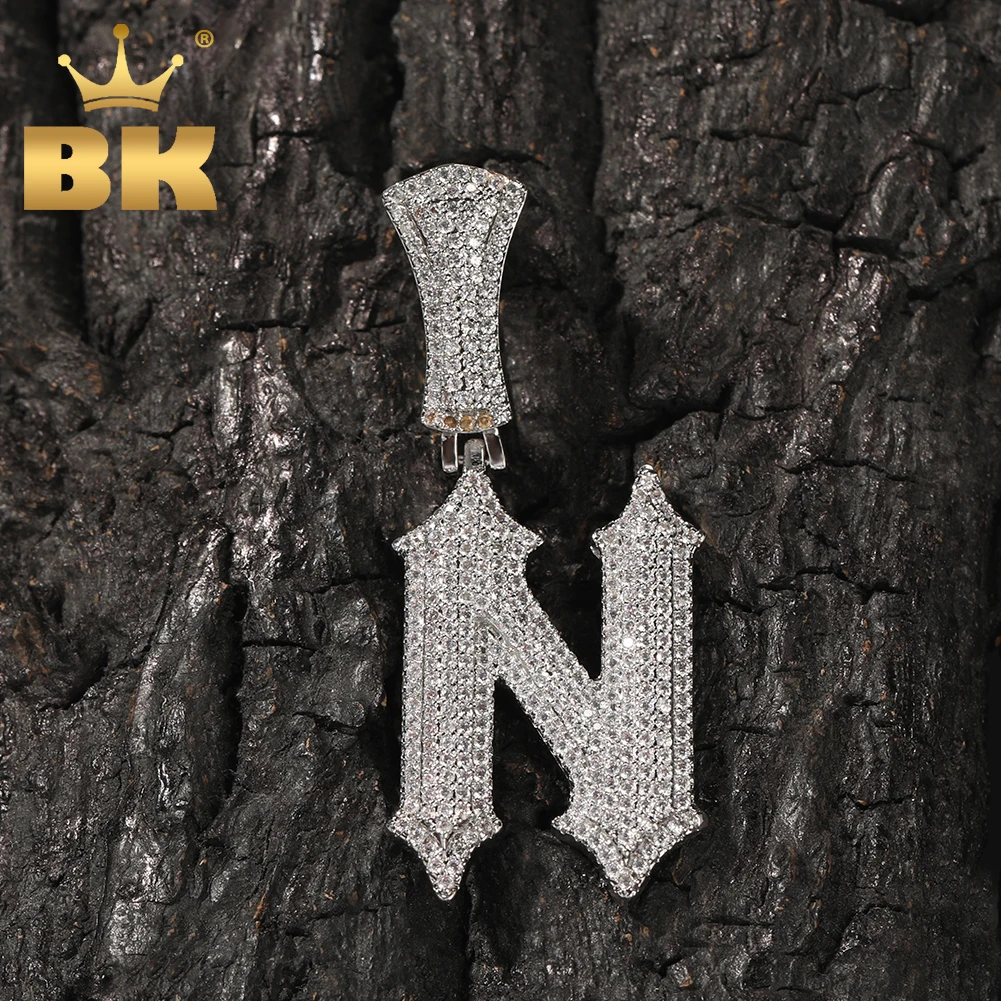 

THE BLING KING Spiny Letter A-Z Name Pendant DIY Initial Letter Iced Out Cubic Zirconia Charm Choker Necklace Hiphop Jewelry