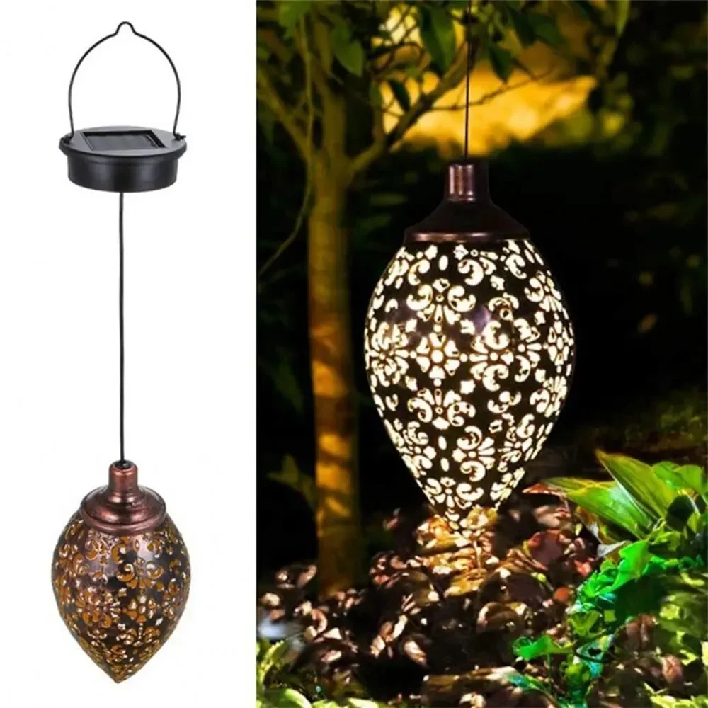 Outdoor Waterdruppelvormige Solar Projectie Licht Waterdicht Uitgehold Voor Tuin Patio Trap Hek Straat Landschap Balkon O - afbeelding 2