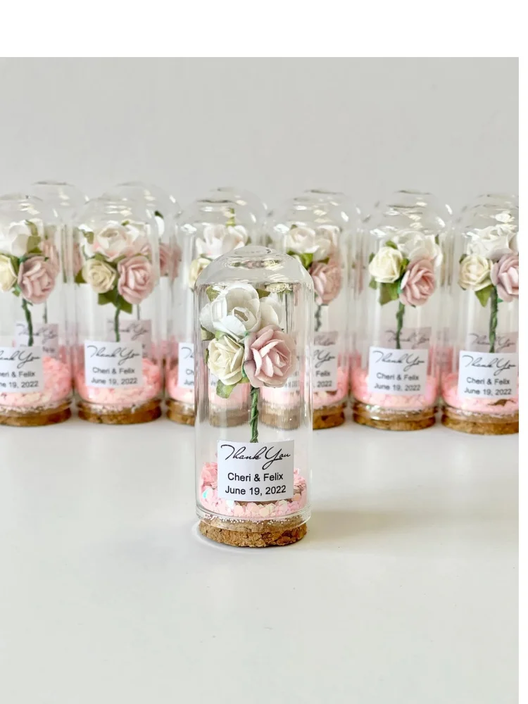 Faveurs en forme de dôme de rose en vrac pour les invités, cadeaux de mariage, cadeaux de fête personnalisés, faveurs personnalisés de la Belle et de la Bête, enterrement de vie de jeune fille