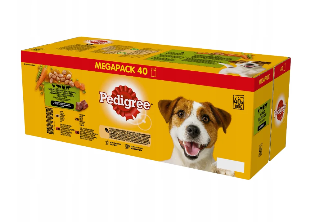 Bolsita de salsa de Pedigree, mezcla de sabores, 40x100g