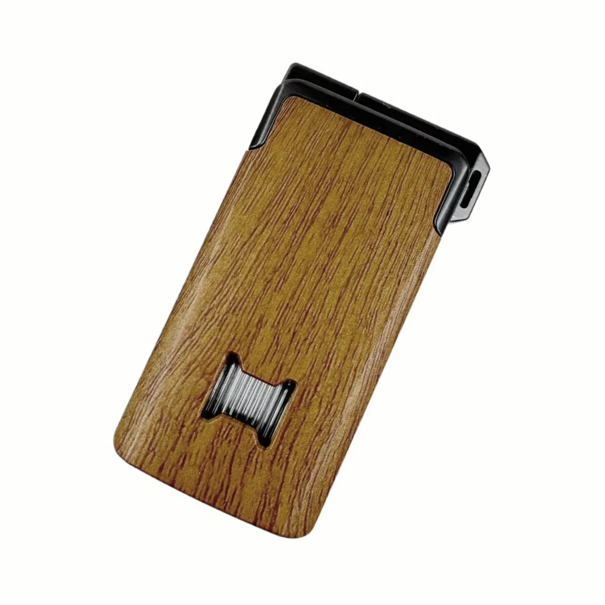 Windproof Dual-Flame Refillable Butane Torch Lighter with Adjustable Jet Wood Grain Design Cigarette Accessory Man Dad gift