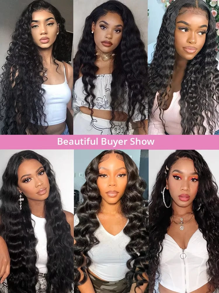 300 Density 30 36 Inch Loose Deep Wave 13x6 HD Lace Frontal Human Hair Wigs Brazilian Transparent 13x4 Curly Wave Lace Front Wig