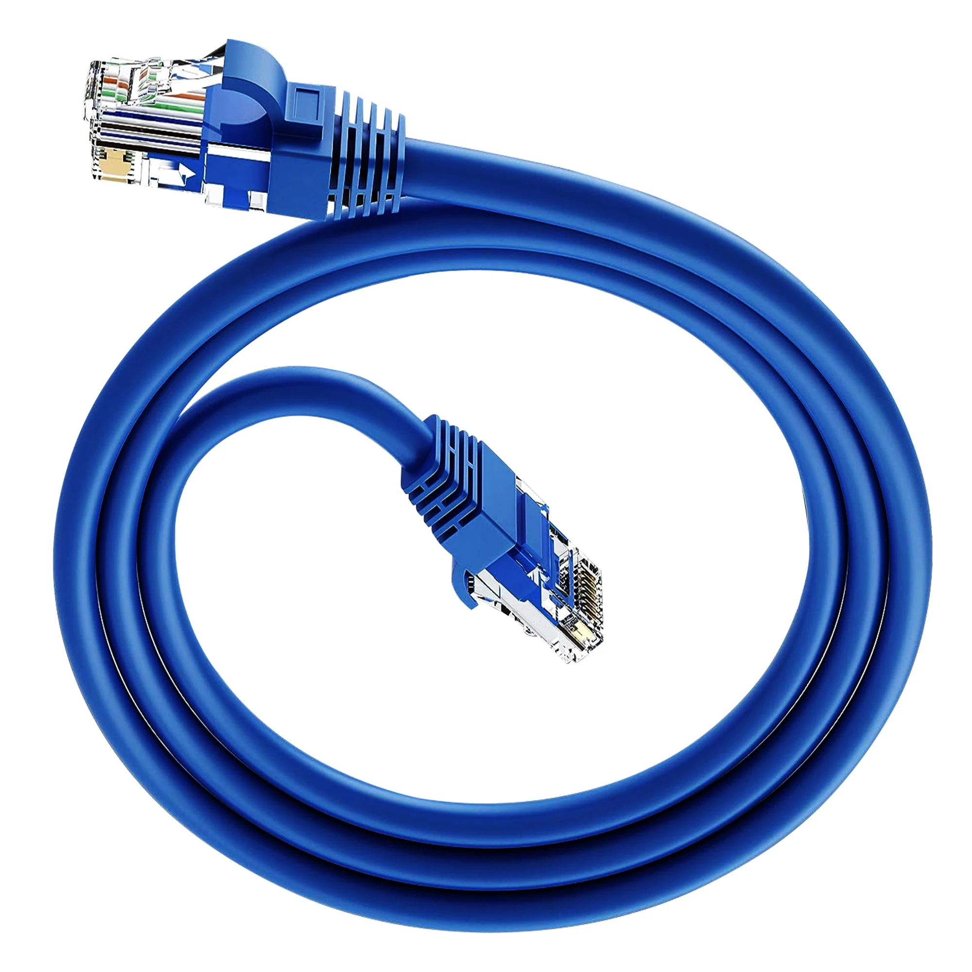 

5 Core Cat 6 Ethernet Cable Long Computer Internet Cables WiFi RJ45 Cord for Gaming ET 3FT BLU