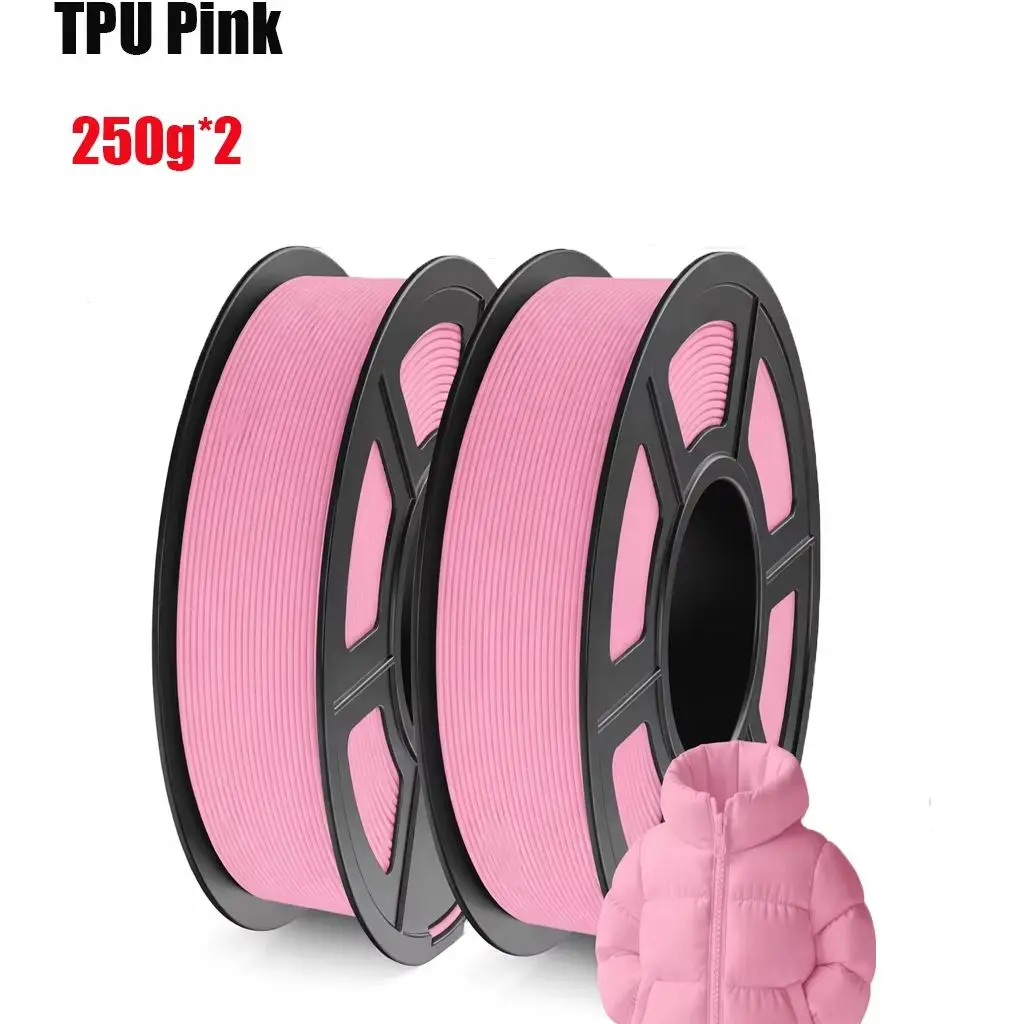 

TPU Filament 1.75mm pink 500G/250G, Flexible 3D Printer Filament with Shore Hardness 95A, Strong Elasticity, Abrasion Resistance