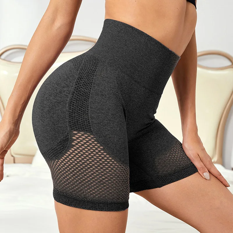 

Breathable and Comfy Mesh Seamless Biker Shorts Women Gym Yoga Cycling Summer High Waist Short Legging Sportwear