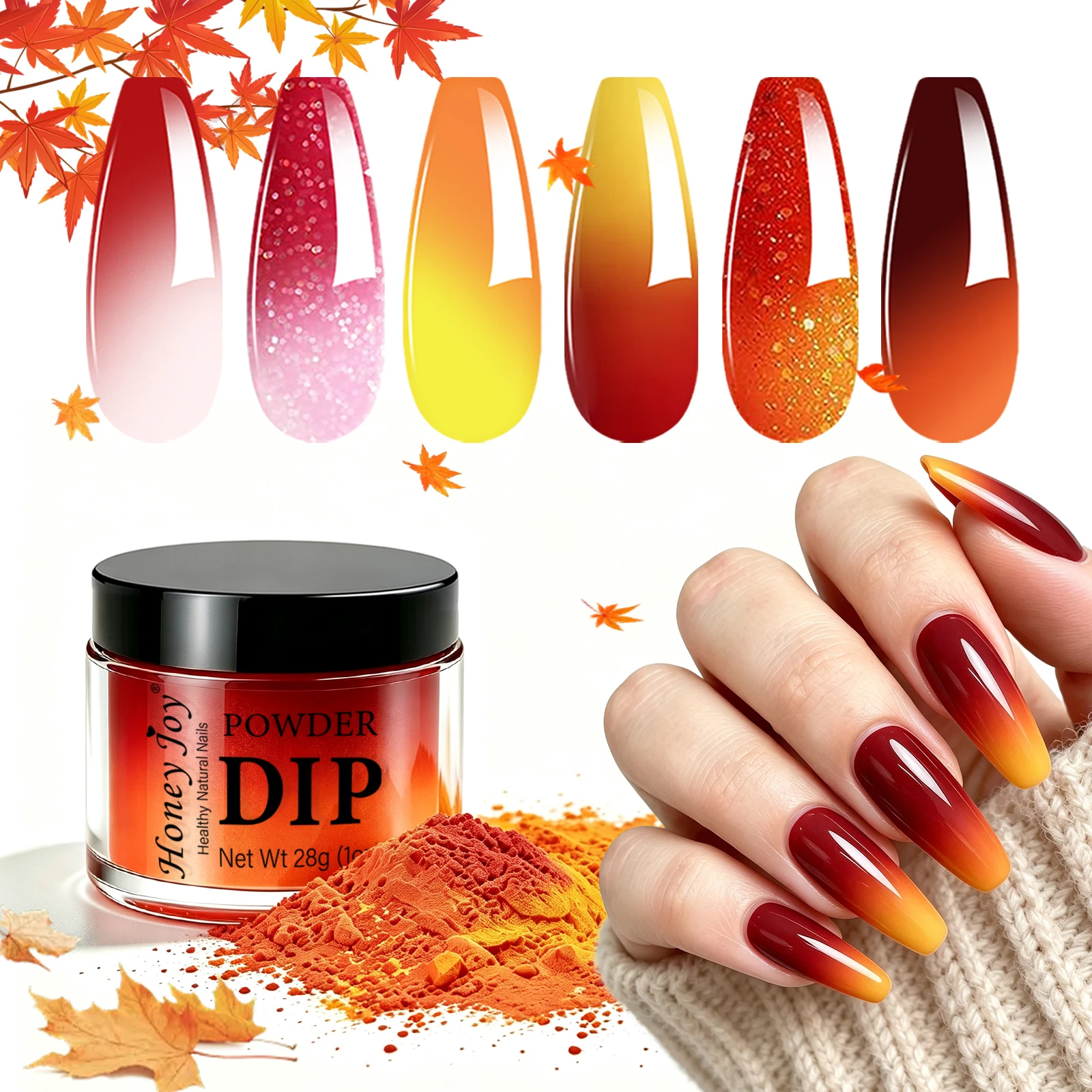 28g/Topf Acryl Tauchpulver Temperatur Farbwechsel Glanz Glitter Dip Powder System als Nagellack-Effekt Nail Art Salon DIY – Detail 1