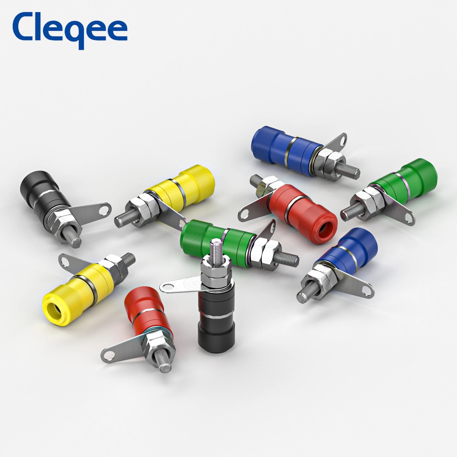 Cleqee 10pcs Binding Post Nut 4mm Banana Socket Banana Plug Jack for Electrical Connector Terminal DIY Accessories