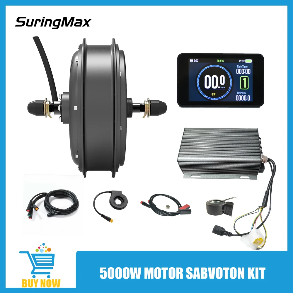 5000W Electric Hub Motor Kit with LCD Display, Sabvoton Controller, electric moped Conversion Part, 50H, 150mm, 72V, 100A, Ebike