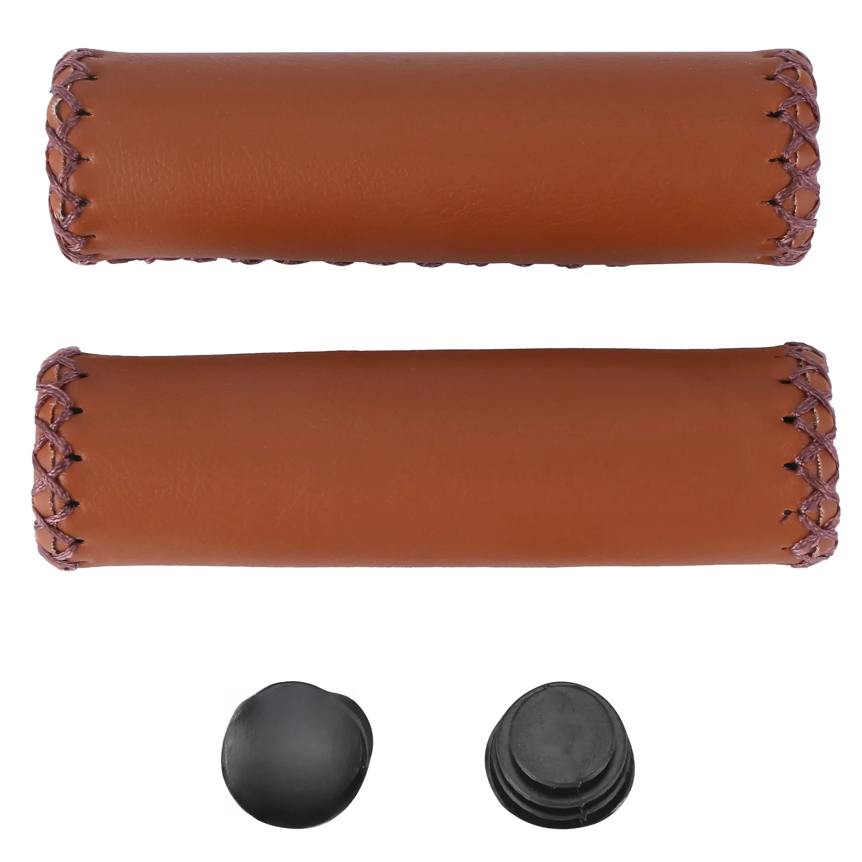 AliExpress Pair Vintage leather bicycle Grips Grips trekking handlebars Cover Colour: Brown