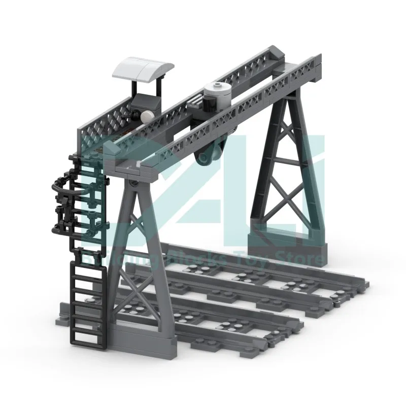 MOC Parts Railway Tracks Gantry Crane Set Printed Pattern Building Block Bricks Creativity Diy Scene Accessories Compatible Toy