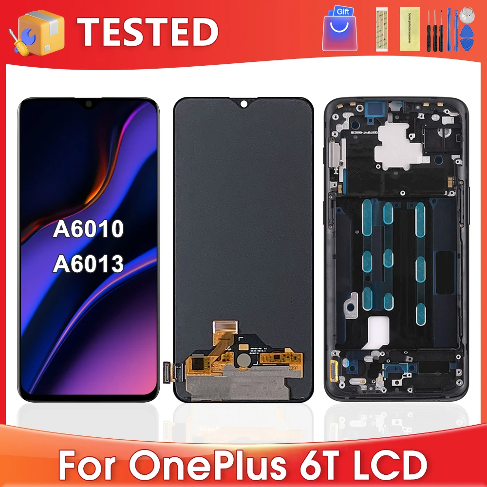 6.41\'\'For OnePlus 6T For  1+6T A6010 A6013 LCD Display Touch Screen Digitizer Assembly Replacement