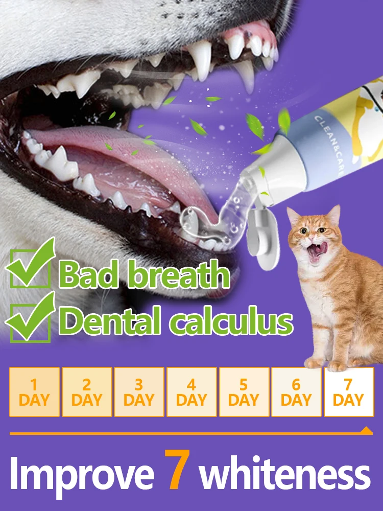 Dog toothpaste pet teeth cleaning dental care teeth plaque remover whitens teeth freshens breath