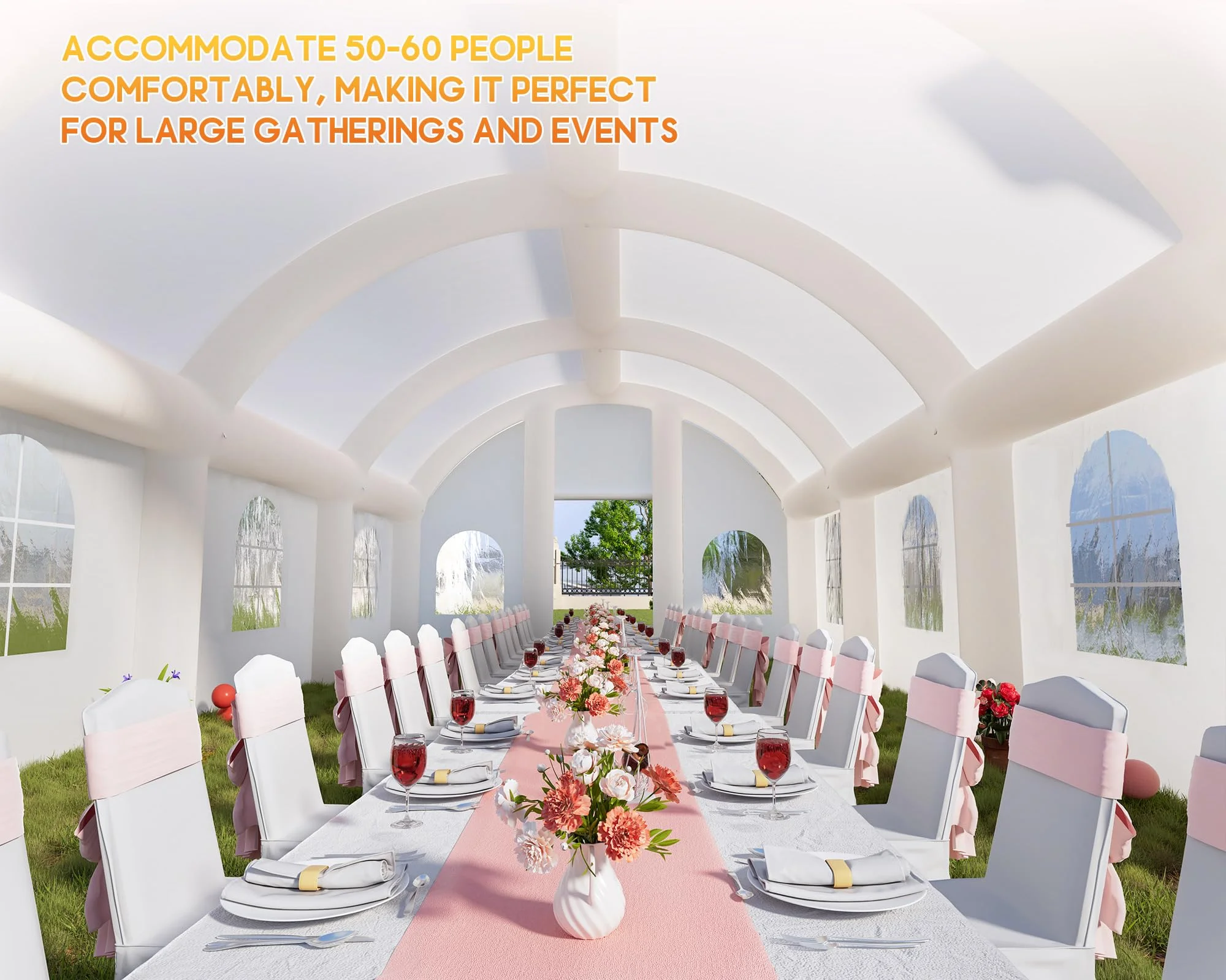 Tienda de bodas inflable comercial de 30x20x13 pies, tela Oxford 210D, tienda de campaña portátil resistente para fiestas, cenador, casa para eventos para fiestas