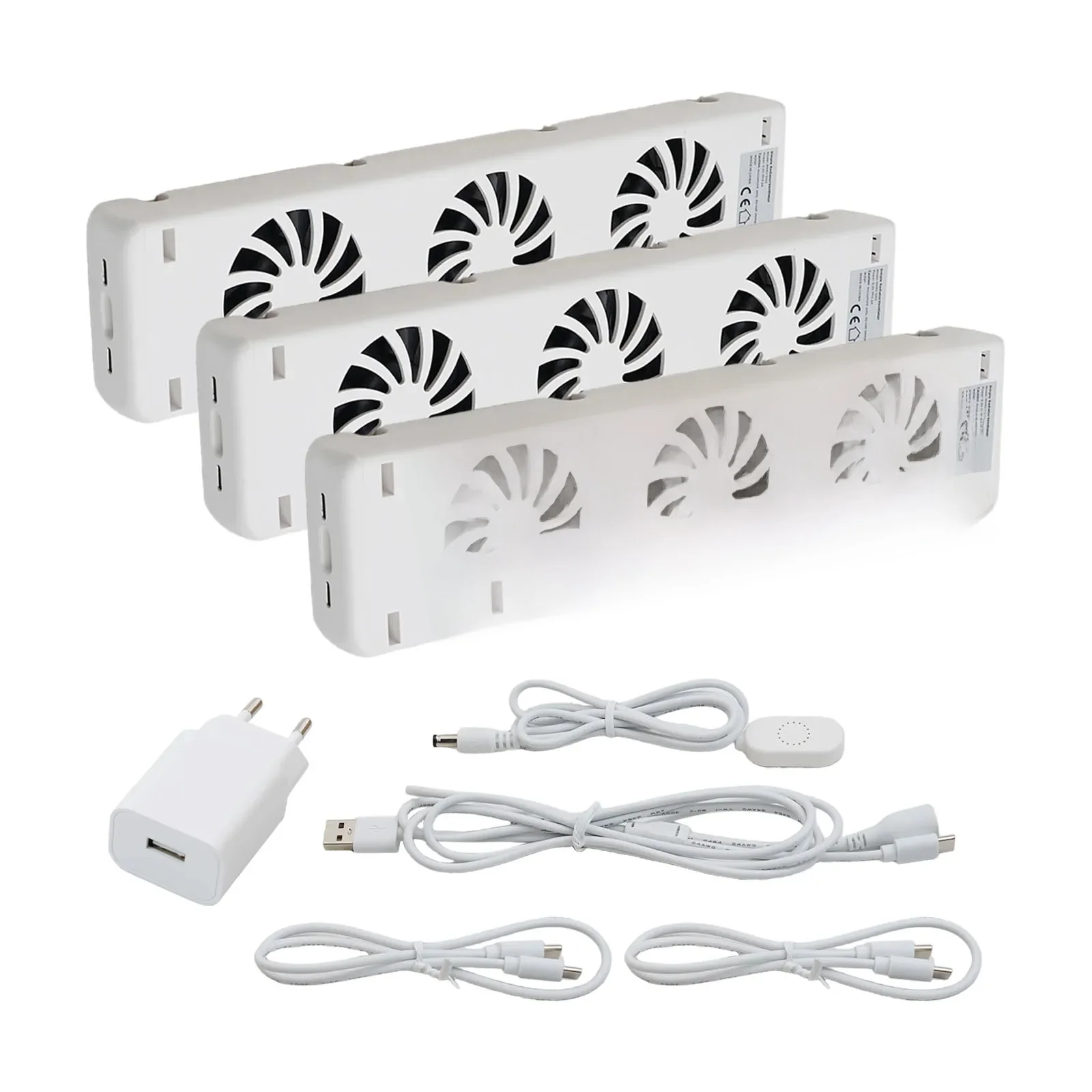 3-Fan Magnetic Fireplace Cooling Fan 300*69*30mm Heater Radiator Automatic Thermostat Cooling Fan For Home Apartment Heater