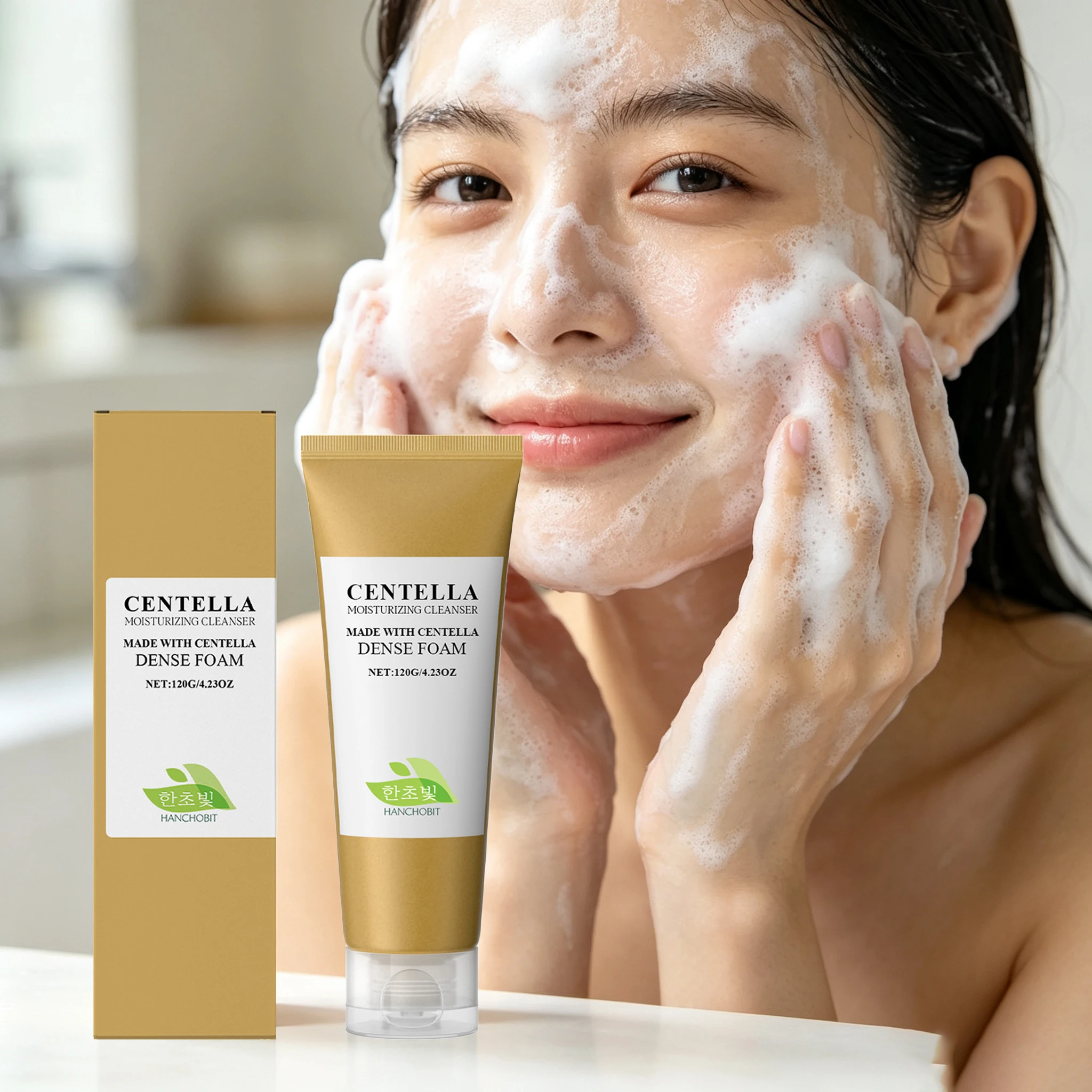 120G Centella Face Cleaner Rich Bubble Gentle Cleaning Pores Moisturizing Skin Oil Control Improve Skin Texture Enhance Smoothness Non-tight Facial Cleaner