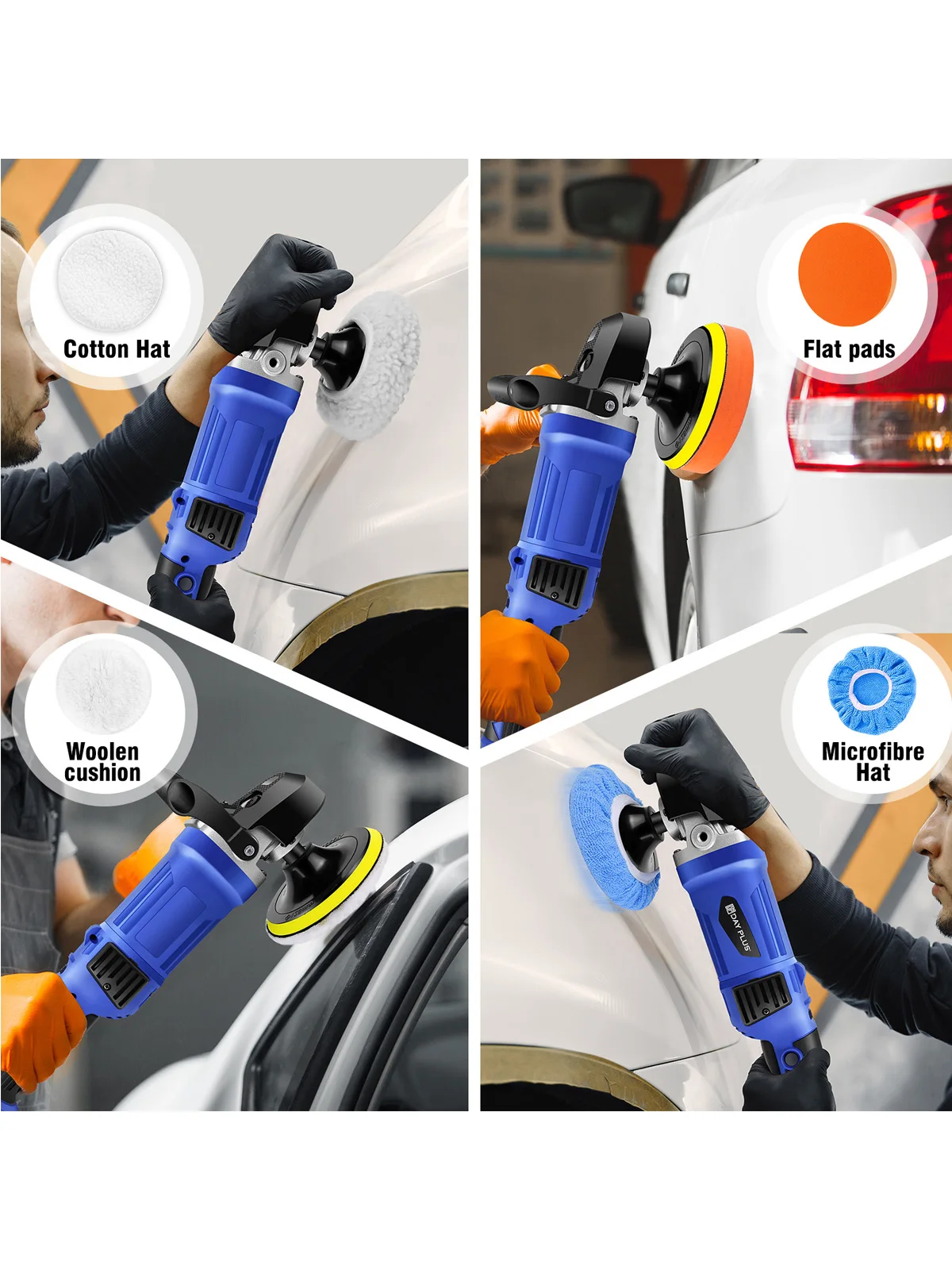 1400W Elektrische Poliermaschine, Dual-Action Exzenter-Polierer, Auto-Poliermaschine, Schleifmaschine, Autowachs-Poliermaschine, Kratzerreparatur, 6 Geschwindigkeitsstufen & 150mm-180mm