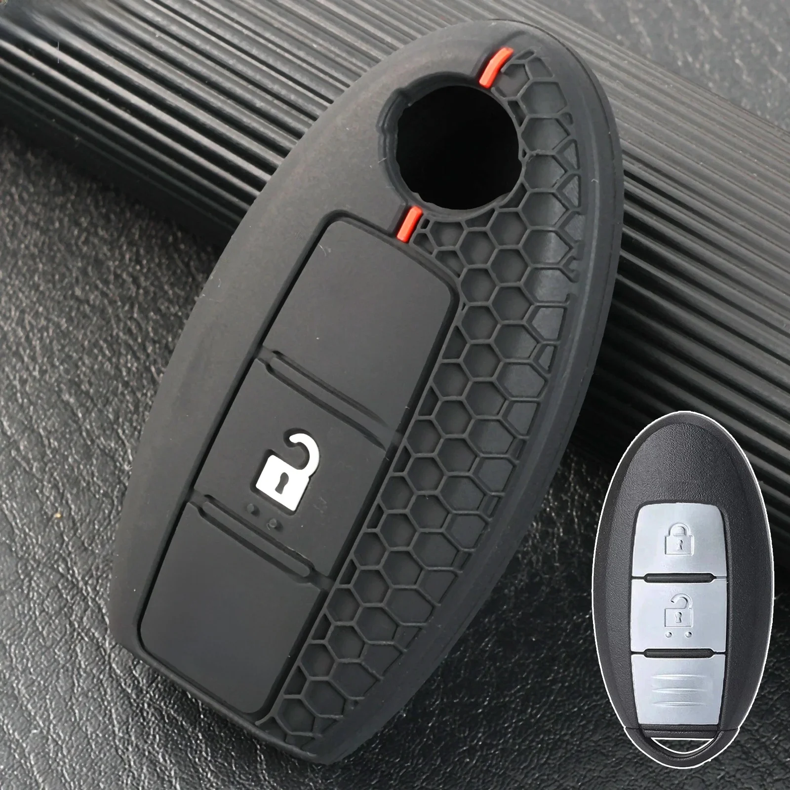 Pour Nissan March 370Z Micra Juke F15 Qashqai Pulsar Note Tiida Wingroad NV200 feuille Cube Silicone clé télécommande housse 3 boutons