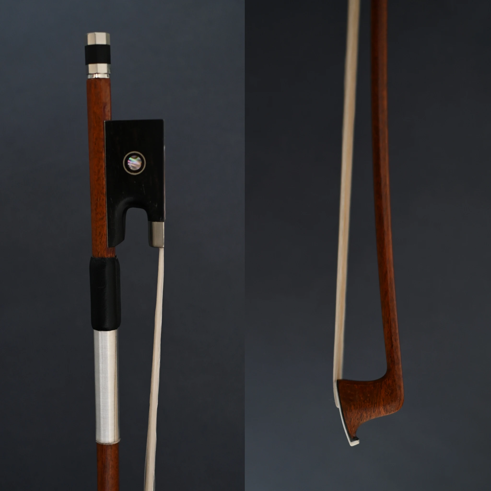 

Pernambuco Wood Veneer Wrapped Carbon Fiber Violin Bow