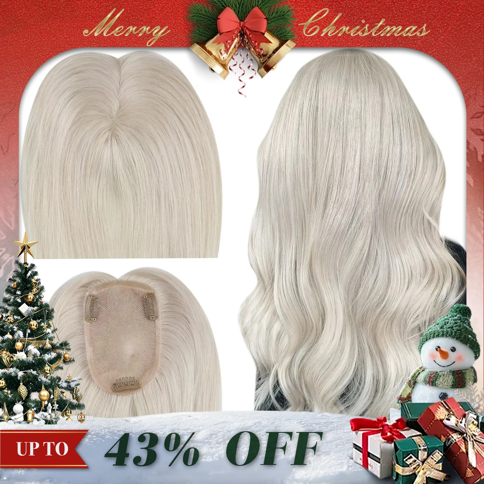 Ugeat الشعر توبر شعر بشري طبيعي شقراء قاعدة أحادية 3*5 بوصة النساء الشعر المستعار غير مرئية جزء مجاني الشعر القبعات العالية الشعر التمديد #1