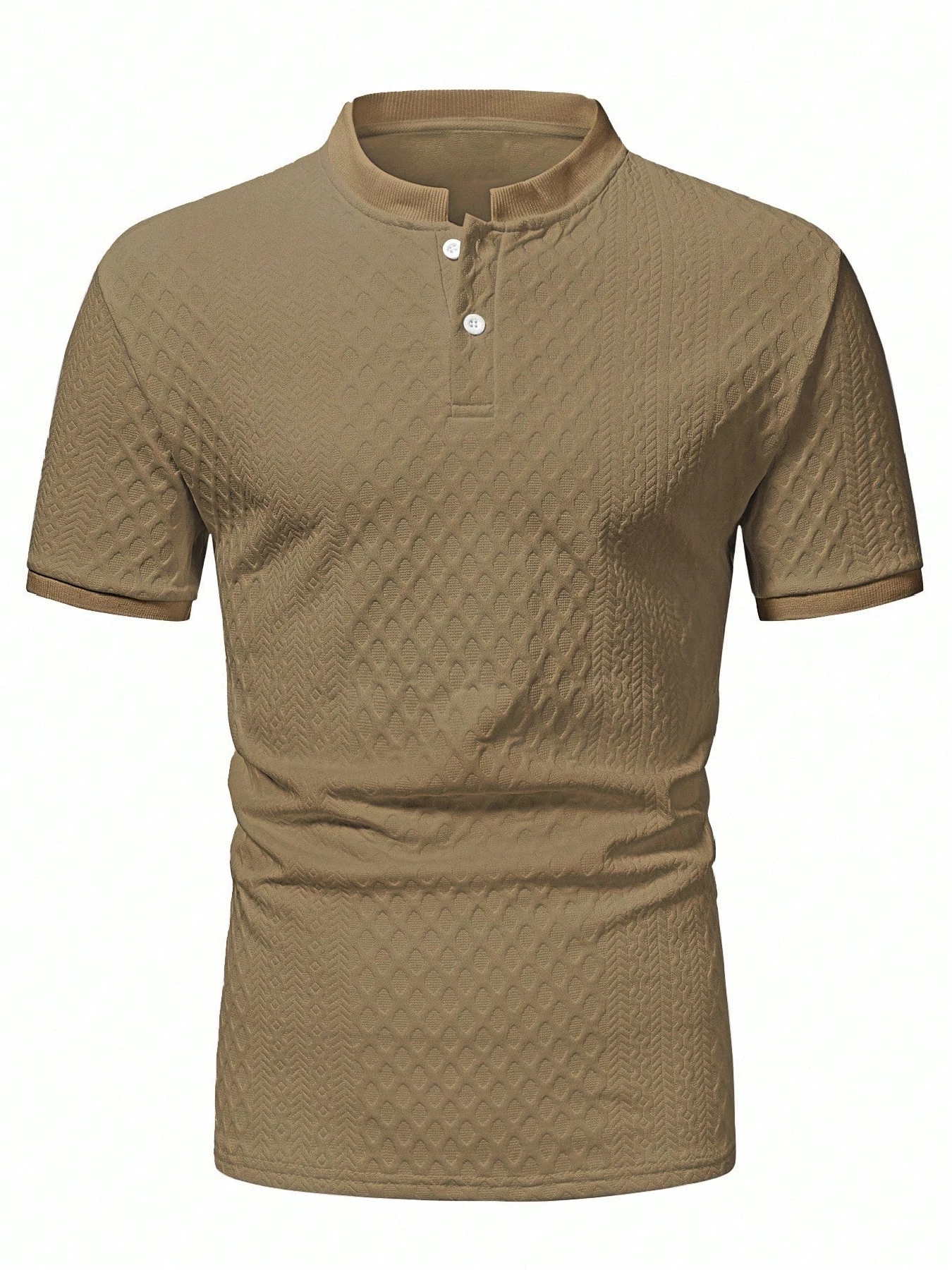 Lässiges Herren-Poloshirt, weich und bequem, einfarbig und schlichtes Design, italienischer Lochmusterdruck, geeignet für Outdoor-Sport. – Detail 15