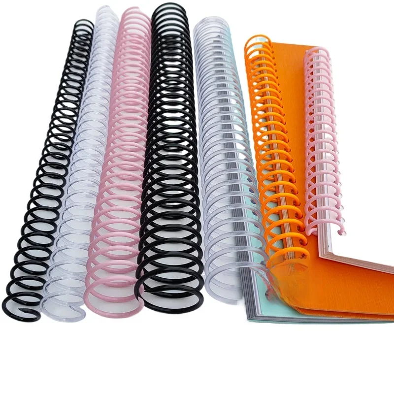 10 sztuk 40mm spiralna cewka wiążąca plastikowy pojedynczy otwór luźne kartki wiążąca sprężyna gumowy pierścień 30 otworów A4 notatnik wąż plastikowy pierścień — zdjęcie produktu 7