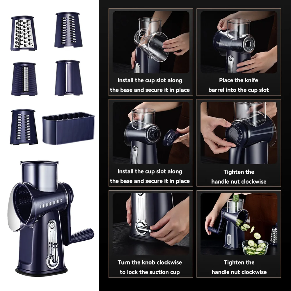 مبشرة الجبن الدوارة، قطاعة المندولين الدائرية، قطاعة التقطيع المحمولة باليد، مطحنة الجوز اليدوية للمطبخ