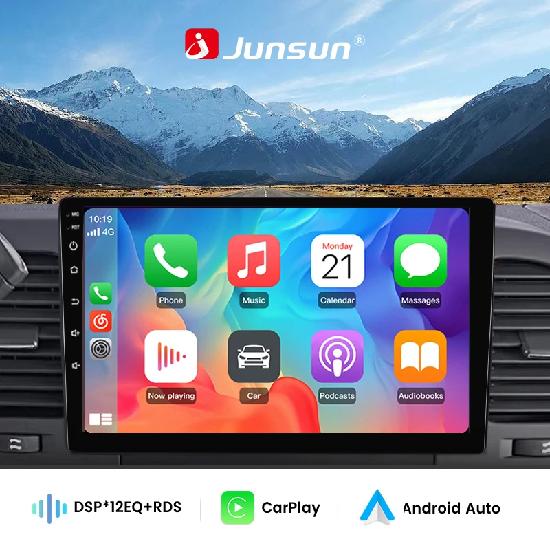 Junsun Android Head Unit Car Radio with GPS Navigation DSP for GMC/Chevrolet  2007-2013 Wireless Carplay Android Auto GPS Navigation Bluetooth 5.0 4G LTE 5G WiFi AI Voice Control