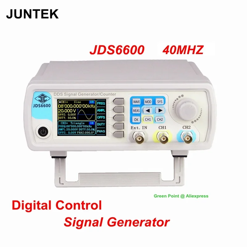 JUNTEK JDS6600 40MHZ Digital Control 2 Channel Signal Generator 266Msa/S Arbitrary Waveform DDS Function Counter Frequency Meter