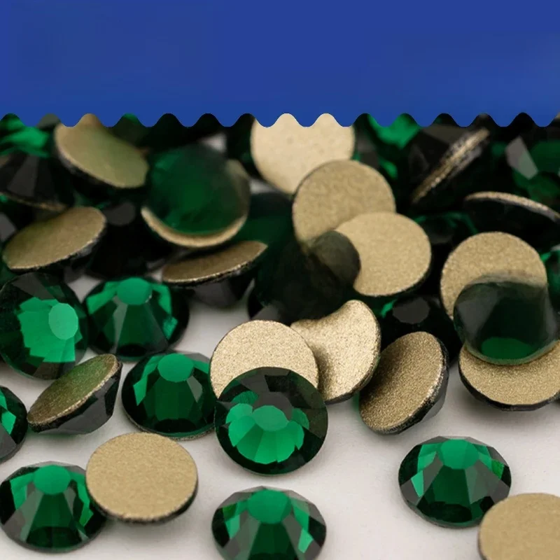 VDD 022 émeraude haute qualité SS4-SS20 verre Strass cristal or Flatback Strass pierres pour bricolage Nail Art artisanat accessoires