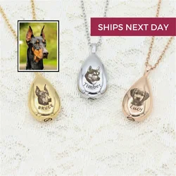 Custom Pet Urn Necklace Pet Memorial Jewelry Urns for Dogs Pet Loss Gifts Cat Urn Ashes Pet Custom Stainless Steel Pet Necklace