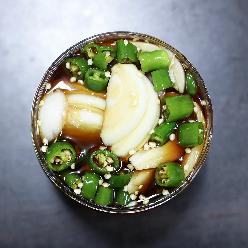 Danyang-round market glass four domestic-made assorted pickled pickled (onion and Cheongyang pepper) 1kg