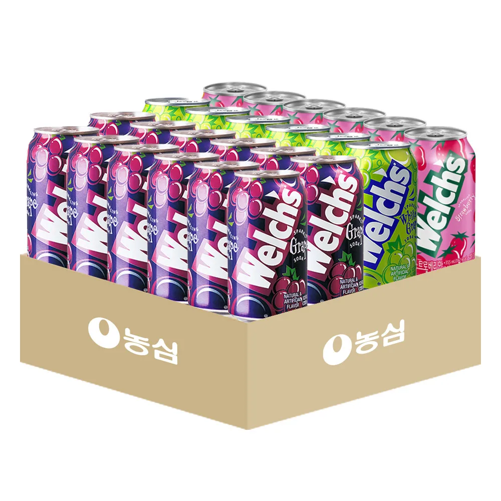 Welchis-24 latas mezcladas de 355ml, 12 uvas, 6 uvas, 6 fresas