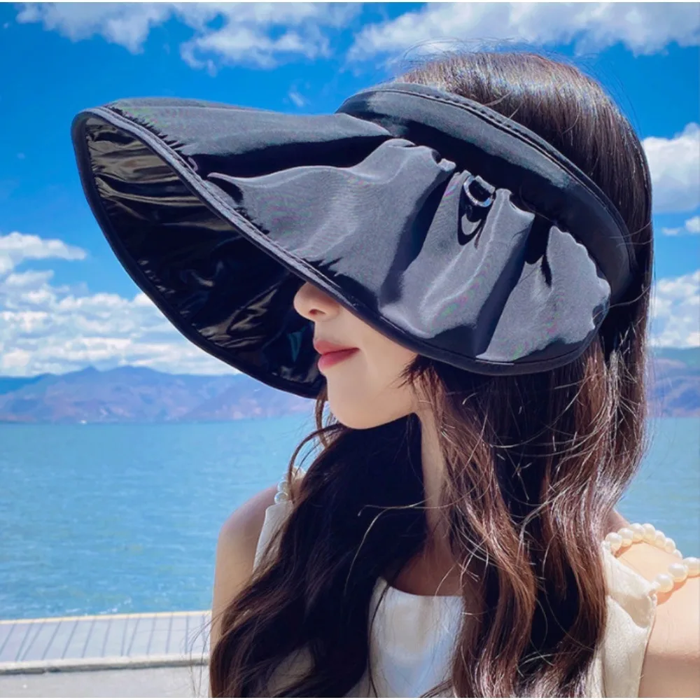 Summer Sun - blocking Hat Large Brim Face - shading Fresh - style Internet - famous Shell Hat Portable Foldable Headband Ideal