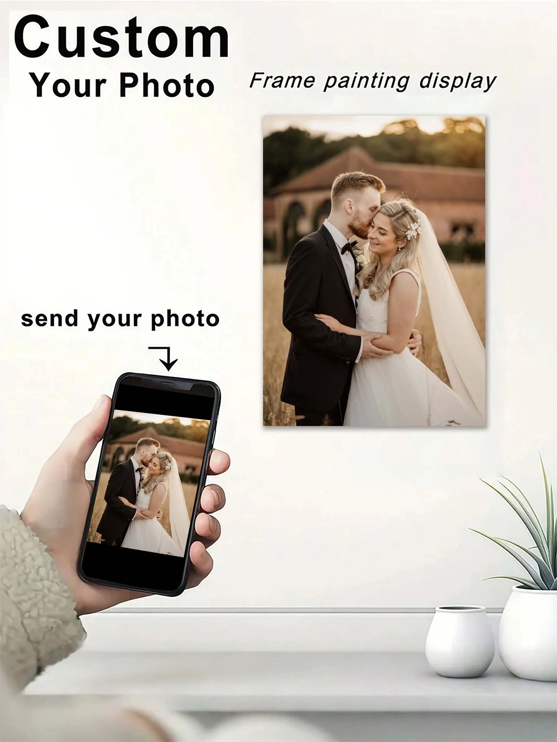 Custom Print Canvas Painting From Your Photos Wedding Birthday Poster Wall Art Decoration Pets Family Landscape Picture Decor image 3