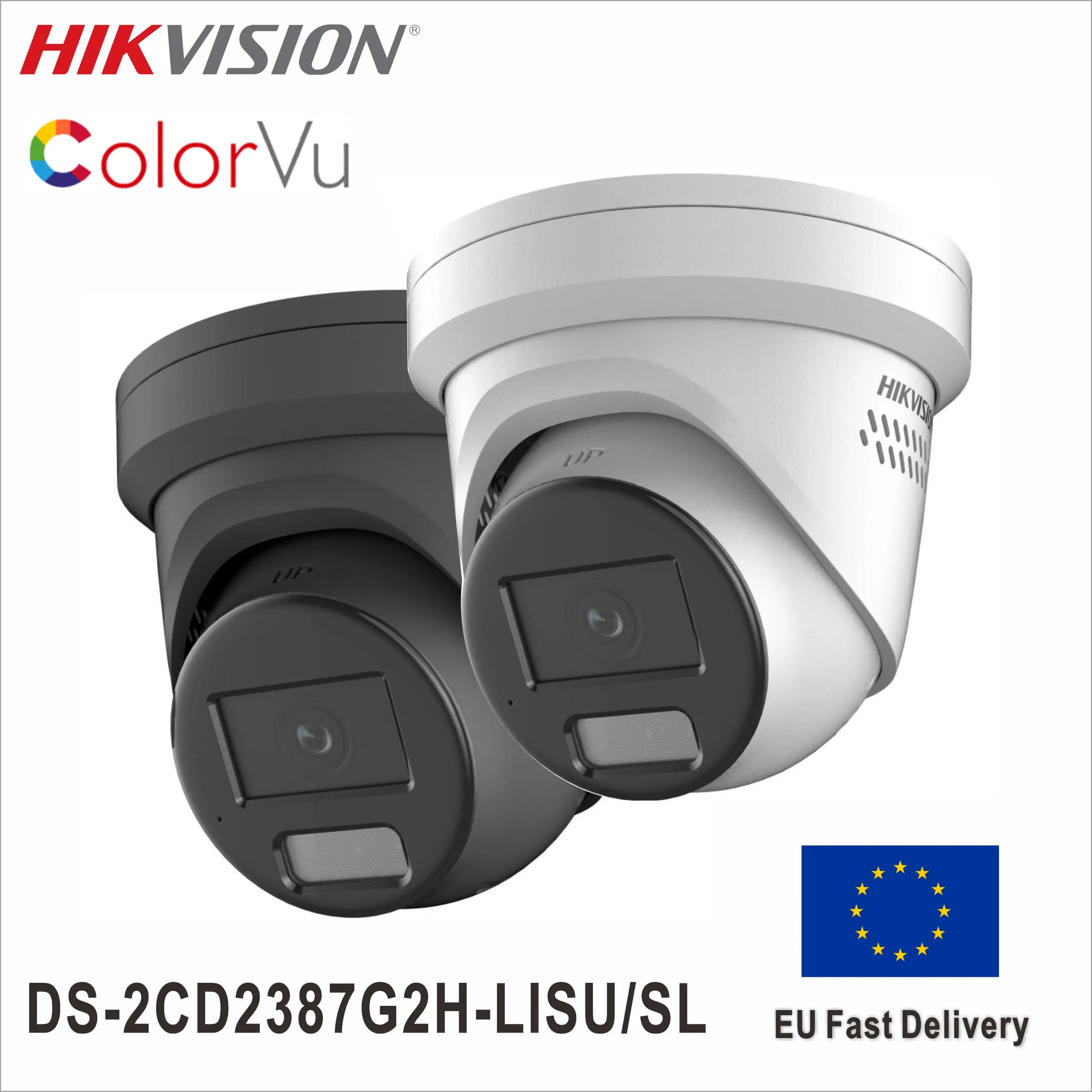 Hikvision DS-2CD2387G2H-LISU/SL 8 MP Smart Hybrid Light with ColorVu Fixed Turret Network Camera built-in microphone