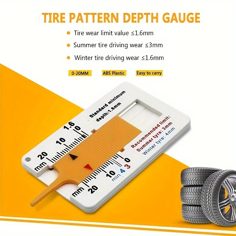 2Pcs Adjustable Magnetic Gauge Tool with  Tire Tread Depth Gauge, Automotive Camber Castor Strut Wheel Alignment Tools