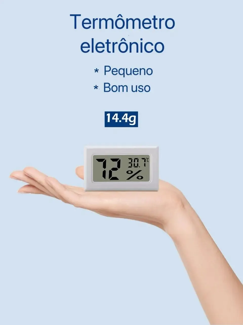 Mini LCD Digital Thermometer and Moisture Meter for Convenient Indoor Use-Immediate Shipping to All Brazil